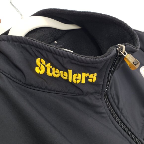 NFL Pittsburgh Steelers Fleece Full Zip Up Jacket XL Mens  Embroidered Black - Picture 3 of 9